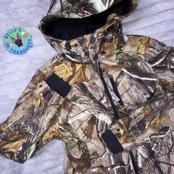 RealTree‎ Medium Habit Fleece Lined Camo Jacket Coat Removable Hood Pink Accents - Picture 1 of 11